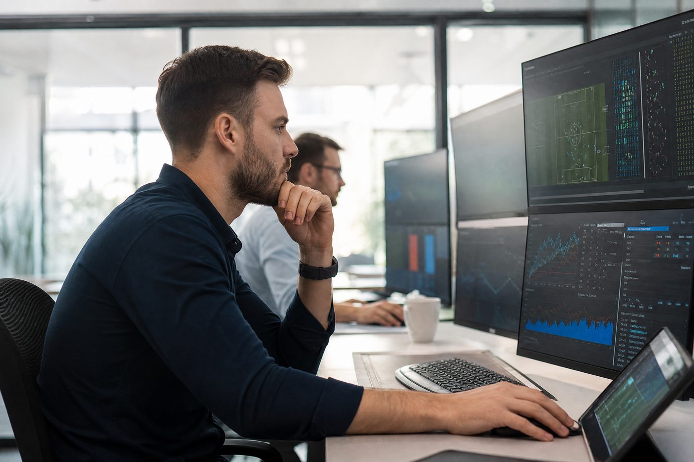 Analysts working